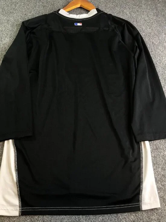 Nike Pro Shirt Mens Large White Black Baseball MLB Compression Fitted Raglan - Picture 7 of 9